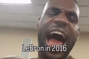 美媒回顾16年詹姆斯激情训练自拍：打完背靠背后训练一整天